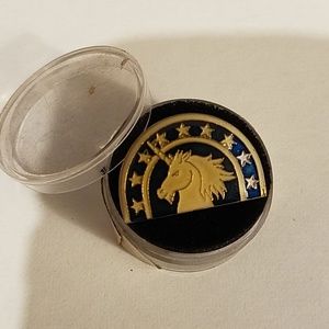Vintage unicorn enamel metal pin